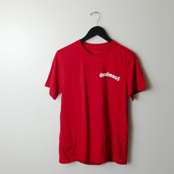 Deadmau5 DJ T Shirt Red Medium M Graphic Tee Short Sleeve 100% Cotton Solid Logo - Picture 11 of 15